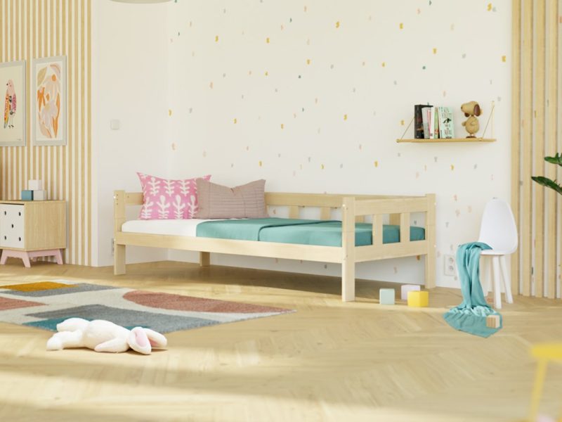 Lit simple enfant FENCE en bois avec barrière latérale