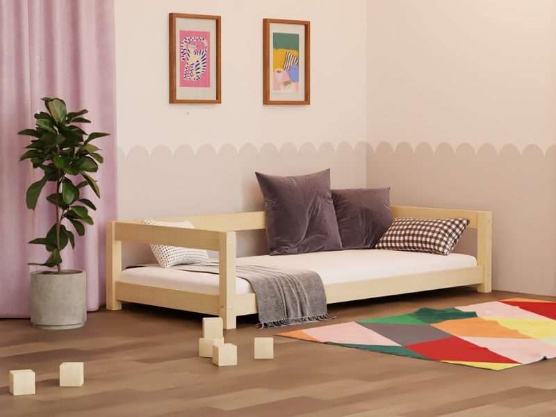 Lit simple enfant STUDY en bois avec entrée ouverte