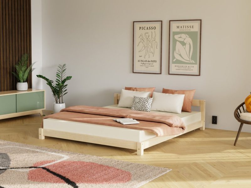 Lit double scandinave COMFY en bois