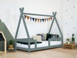 Lit tipi enfant NAKANA en bois avec barrière de sécurité fixe – Image 14