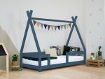 Lit tipi enfant NAKANA en bois avec barrière de sécurité fixe – Image 16
