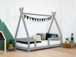 Lit tipi enfant NAKANA en bois avec barrière de sécurité fixe – Image 9