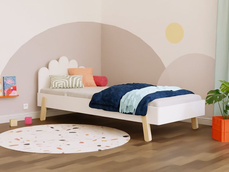Lit simple enfant NOVA avec tête de lit arquée 90x200 cm au design scandinave