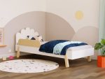 Lit simple enfant NOVA avec tête de lit Arquée et paroi latérale 90x200cm au design scandinave