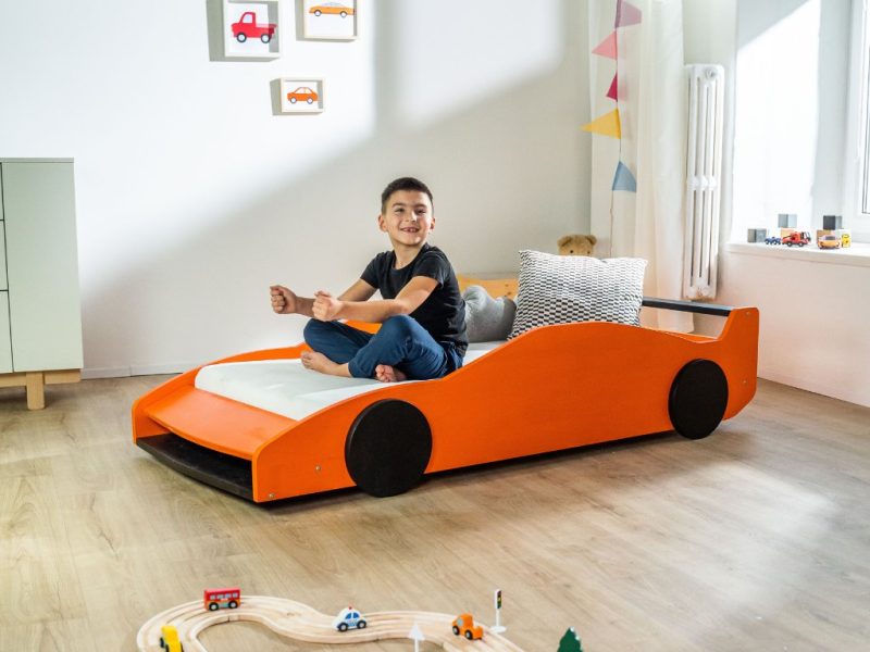 Lit voiture FERRARI F40 pour enfant en bois massif 80x160 cm