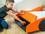 Lit voiture FERRARI F40 pour enfant en bois massif 80x160 cm – Image 7