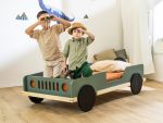 Lit voiture BEEP en forme de jeep en bois massif 80x160 cm