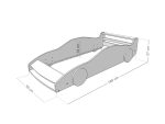 Lit voiture FERRARI F40 pour enfant en bois massif 80x160 cm – Image 8