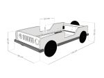 Lit voiture BEEP en forme de jeep en bois massif 80x160 cm – Image 8
