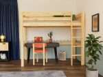 Lit mezzanine en bois MAKALU pour enfants – 90x200 cm – Image 3