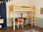 Lit mezzanine en bois MAKALU pour enfants – 90x200 cm