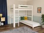 Lit mezzanine en bois MAKALU pour enfants – 90x200 cm – Image 4