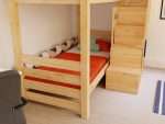 Lit superposé en bois ATLAS avec escalier de rangement frontal – Image 9