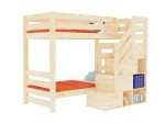 Lit superposé en bois ATLAS avec escalier de rangement frontal – Image 4