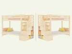 Lit superposé en bois ATLAS avec escalier de rangement latéral – Image 10