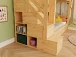 Lit superposé en bois ATLAS avec escalier de rangement latéral – Image 6
