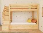 Lit superposé en bois ATLAS avec escalier de rangement latéral – Image 5