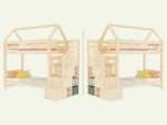 Lit superposé cabane ALPY avec escalier de rangement latéral – 90x200 cm – Image 5