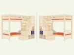 Lit superposé en bois ATLAS avec escalier de rangement frontal – Image 10