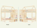 Lit superposé cabane ALPY avec escalier rangement – Image 10