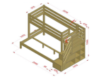 Lit superposé cabane ALPY avec escalier rangement – Image 14
