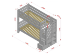 Lit superposé en bois ATLAS avec escalier de rangement latéral – Image 13