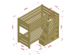 Lit superposé en bois ATLAS avec escalier de rangement frontal – Image 11